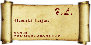 Hlavati Lajos névjegykártya